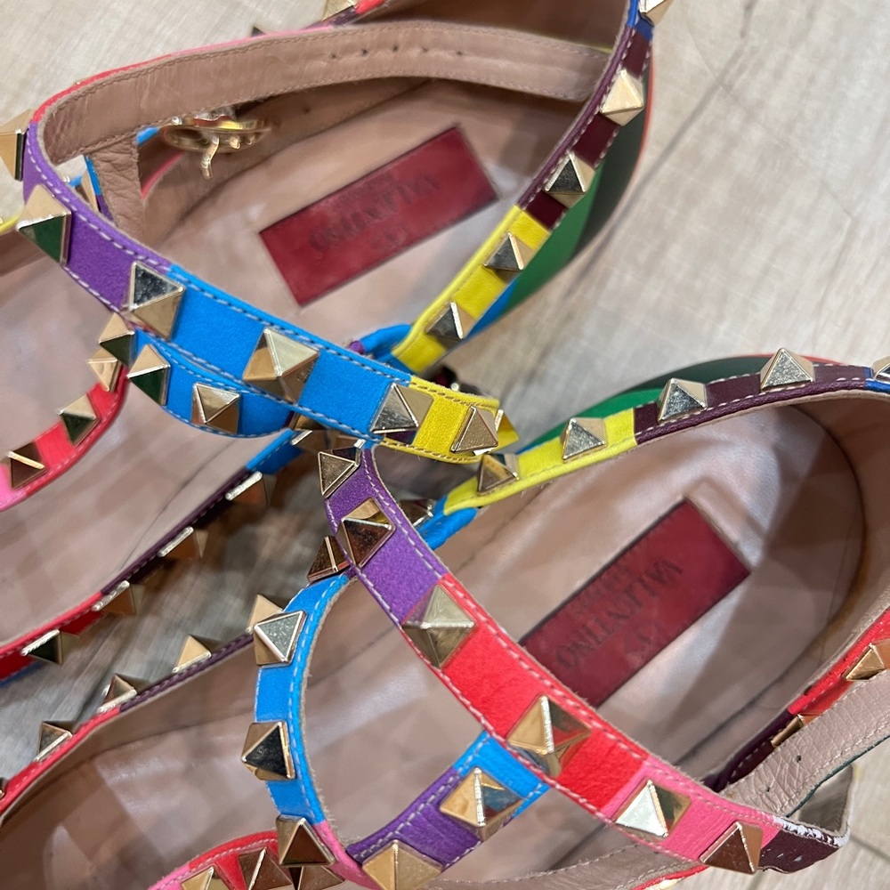 Valentino Multicolor Studded Flats - Picture 2 of 4